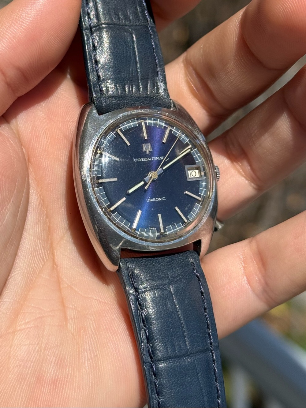 1960’s Universal Genève Unisonic Réf : 852101 Blue Dial For parts or Repair - Picture 2 of 11